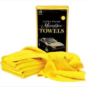 <h6> GBritain's Ultra Plush Microfiber Towels, Yellow, 40.6 x 40.6 cm, Microfiber Cloths for Car Cleaning, Car Drying Towel </h6>