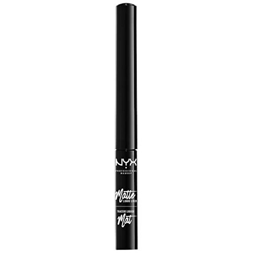 NYX Professional Matte Liquid Liner, Eyeliner with Fine Brush Applicator, Expert-Level Precision, Vegan Formula, Brown