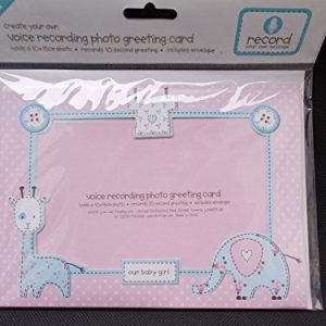 Shot2go Personalised Voice Recording Photo Greeting Card Pink Baby girl10x15cm